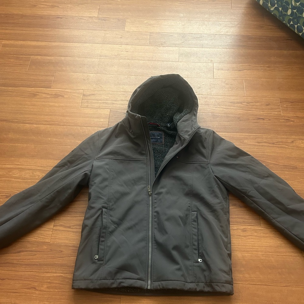 Tommy Hilfiger Men's Gray Hooded Jacket